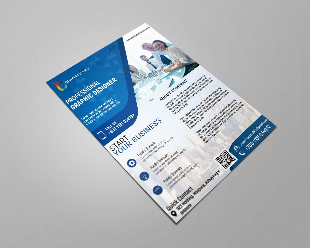 Free Photoshop Corporate Flyer Design – GraphicsFamily