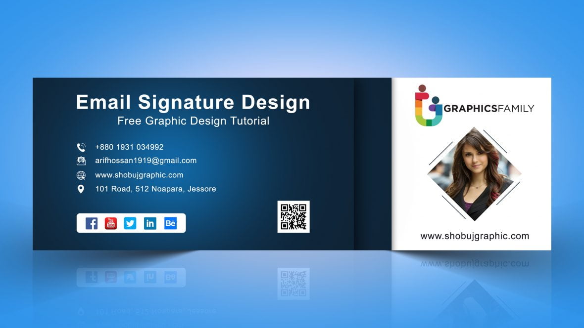 Download Free Photoshop Email Signature Design in Flat Style - GraphicsFamily
