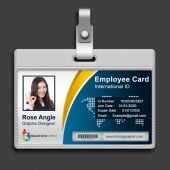 Free Photoshop Employee Horizontal Id Card Template Download