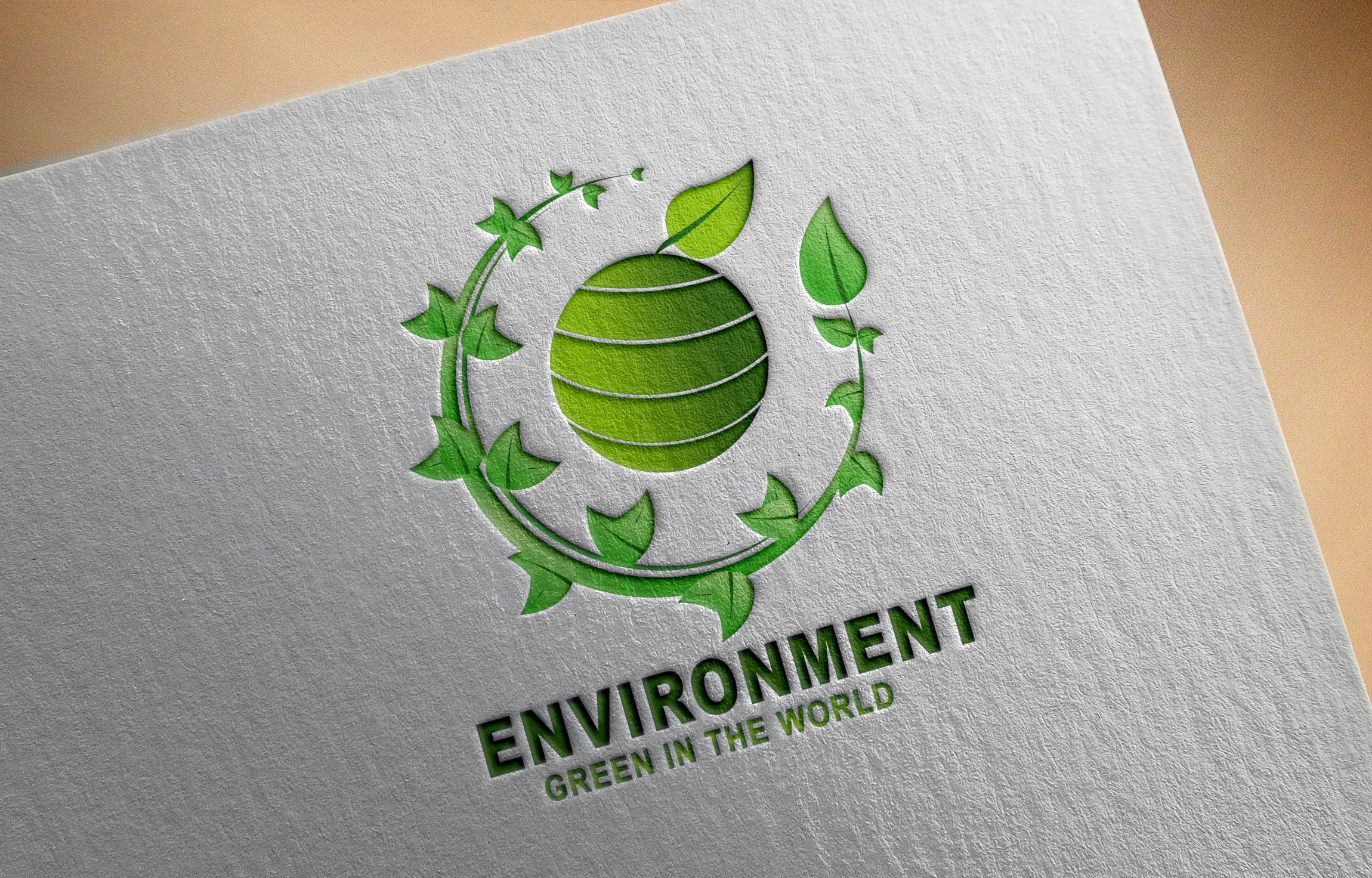 Environment logo with paper mockup