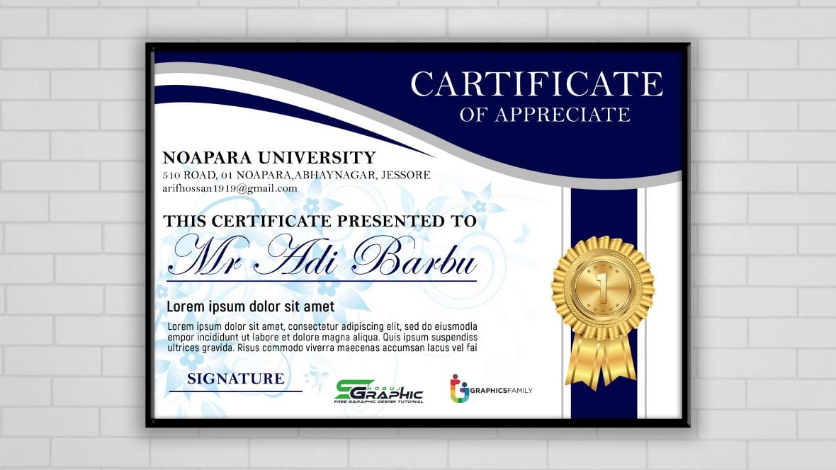 Free Certificate Design PSD Download GraphicsFamily