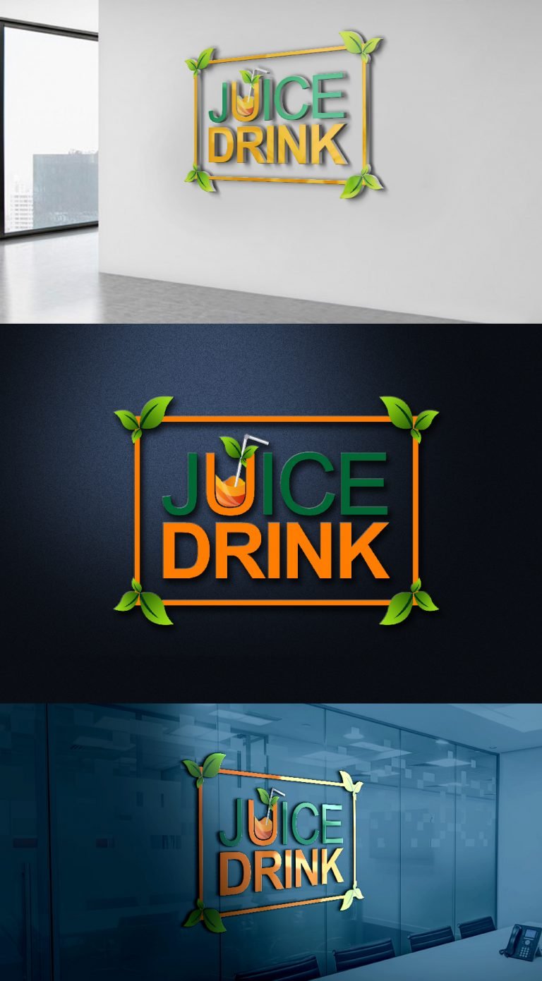 Natural Juice Company Logo Design GraphicsFamily