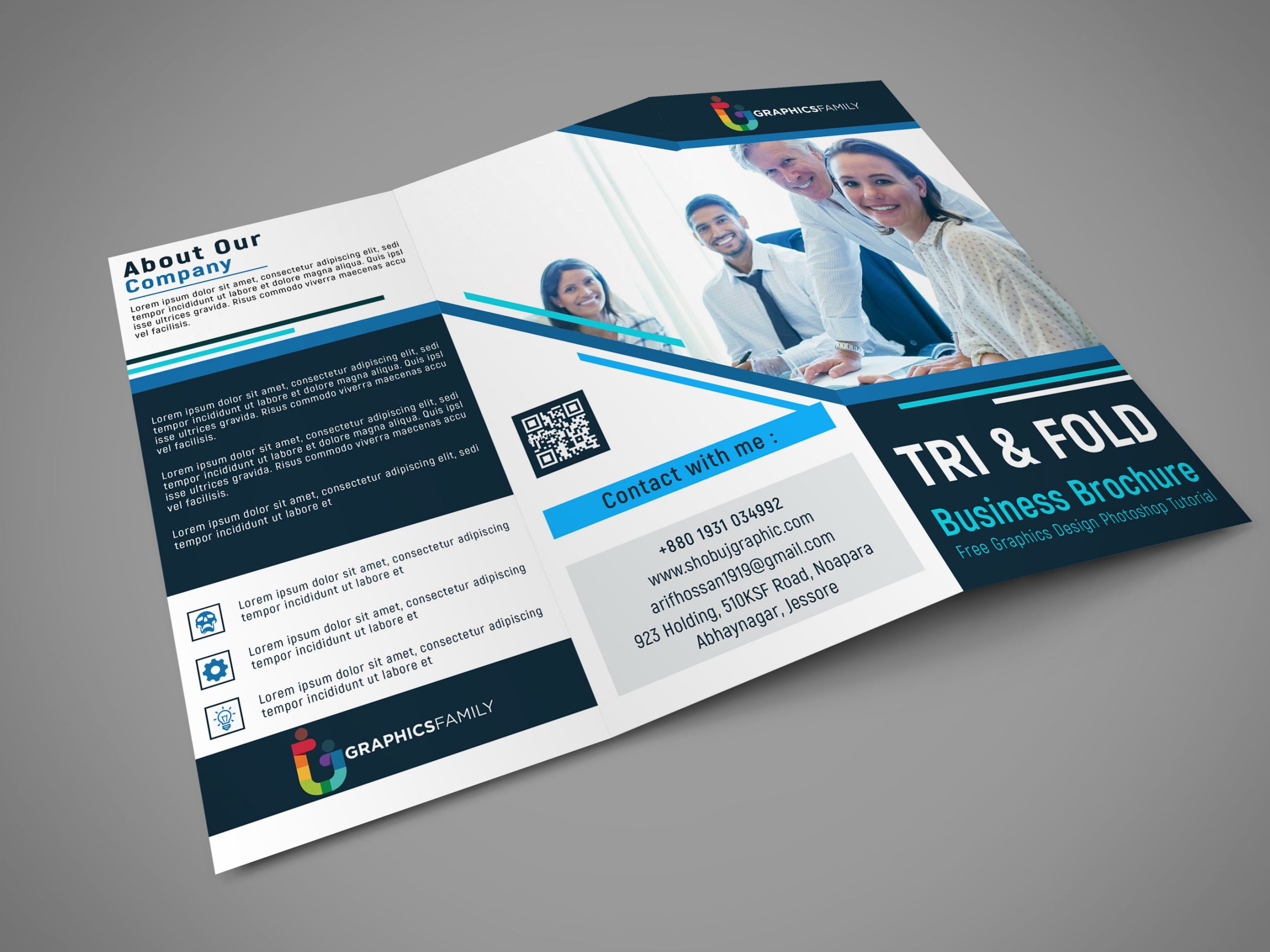 Online Brochure Template from graphicsfamily.com