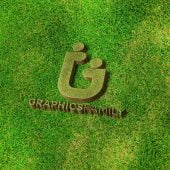 Free 3D Logo on the Grass Mockup