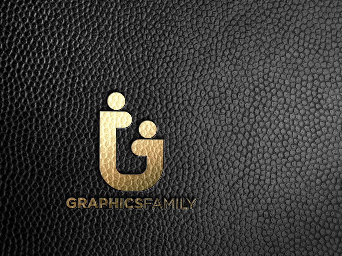 Graphicsfamily-logo-on-black-leather