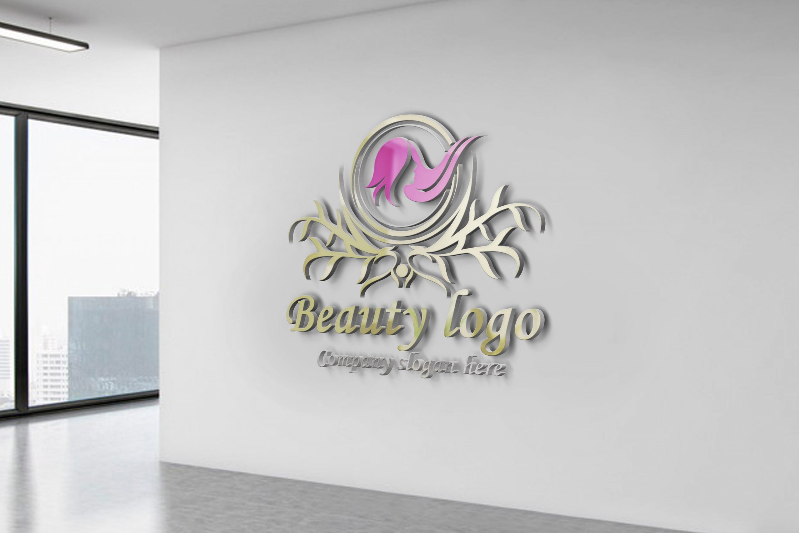 Luxury Beauty Logo Design Tutorial Free on white wall