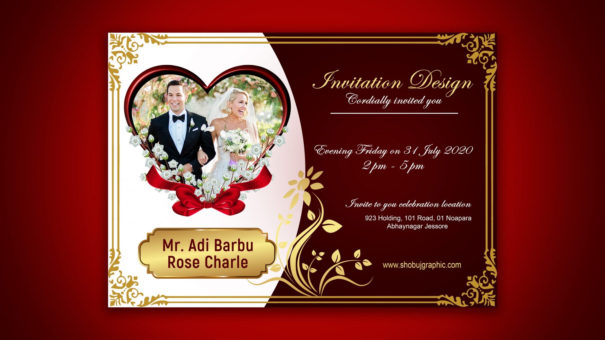 Free Luxury Wedding Invitation Design – GraphicsFamily