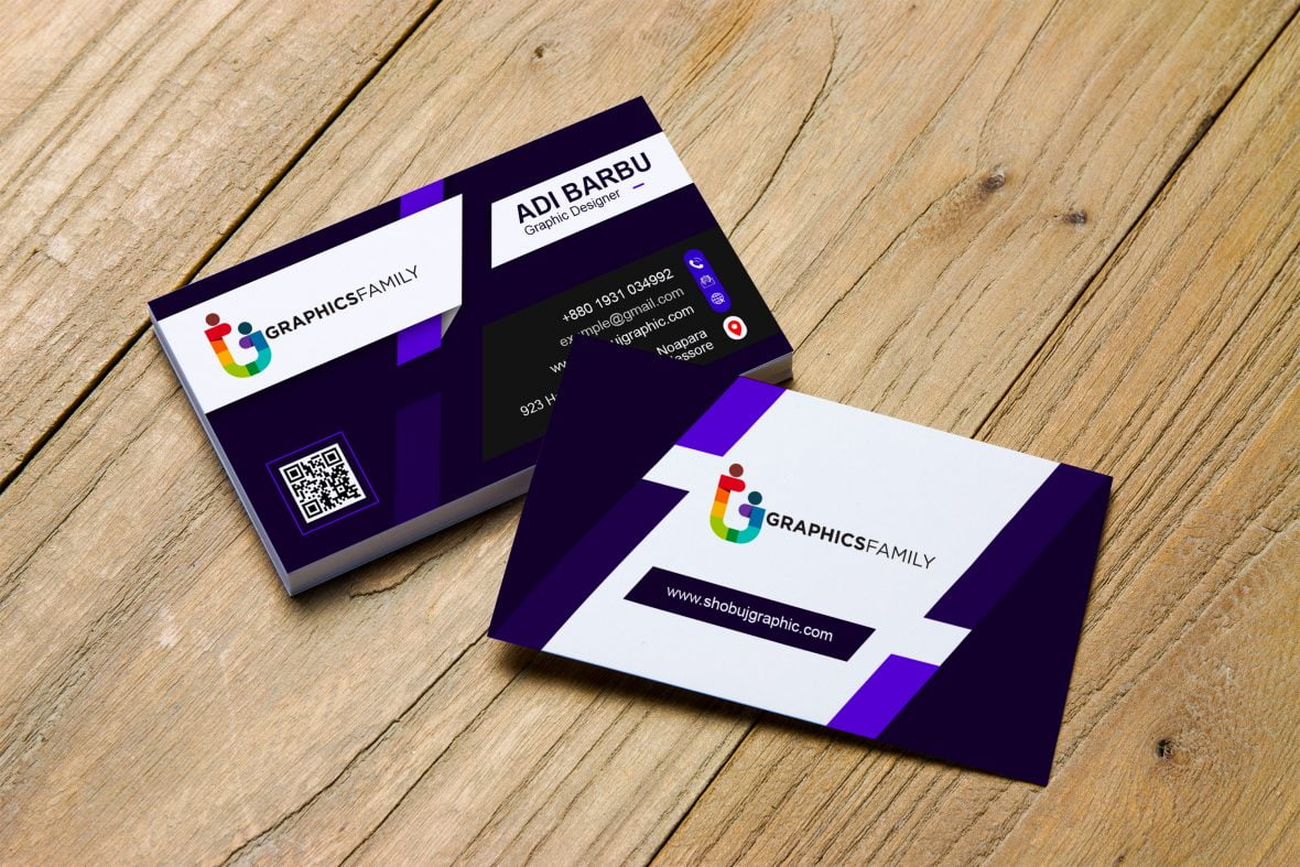 Free .PSD Purple Modern Business Card Design Download – GraphicsFamily