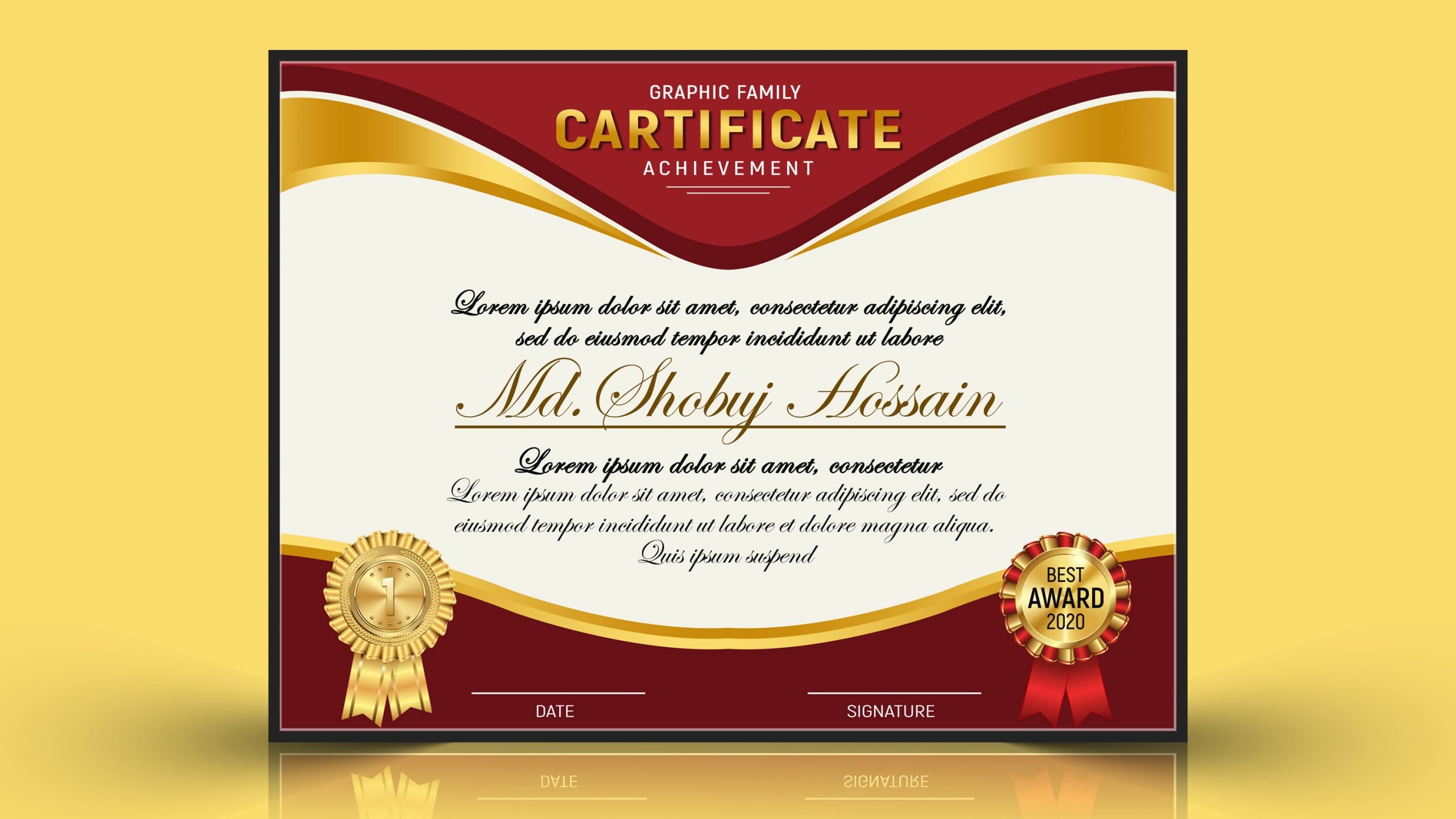 certificate design photoshop free download