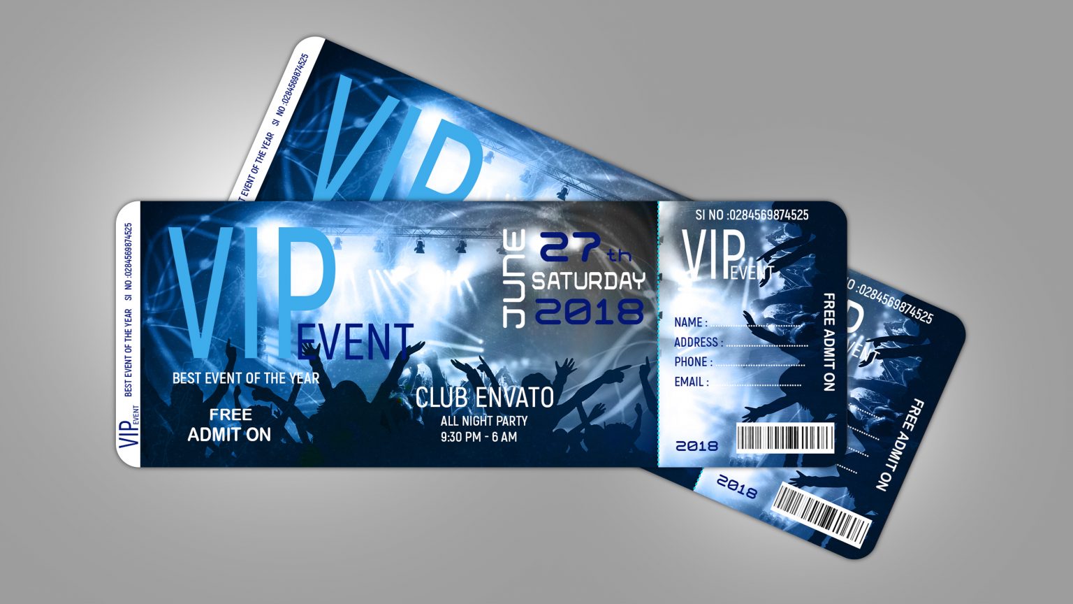 Best Musical Event-Ticket Design Free Template – GraphicsFamily