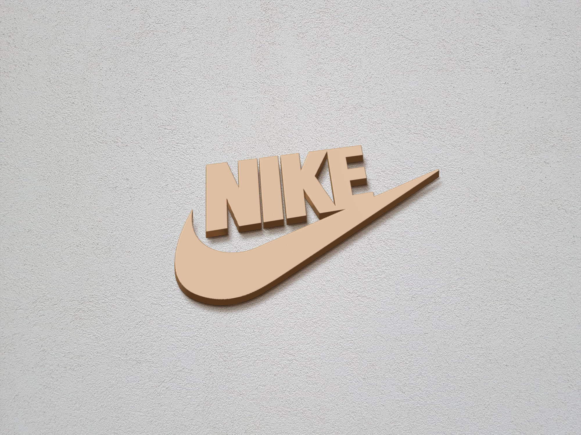 Nike logo on 3d gold mockup