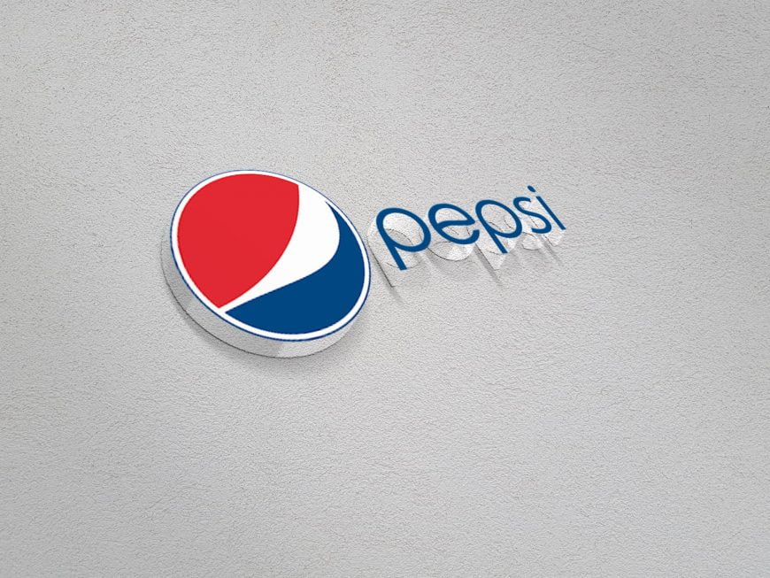 Pepsi-Logo-on-3d-realistic-wall-mockup