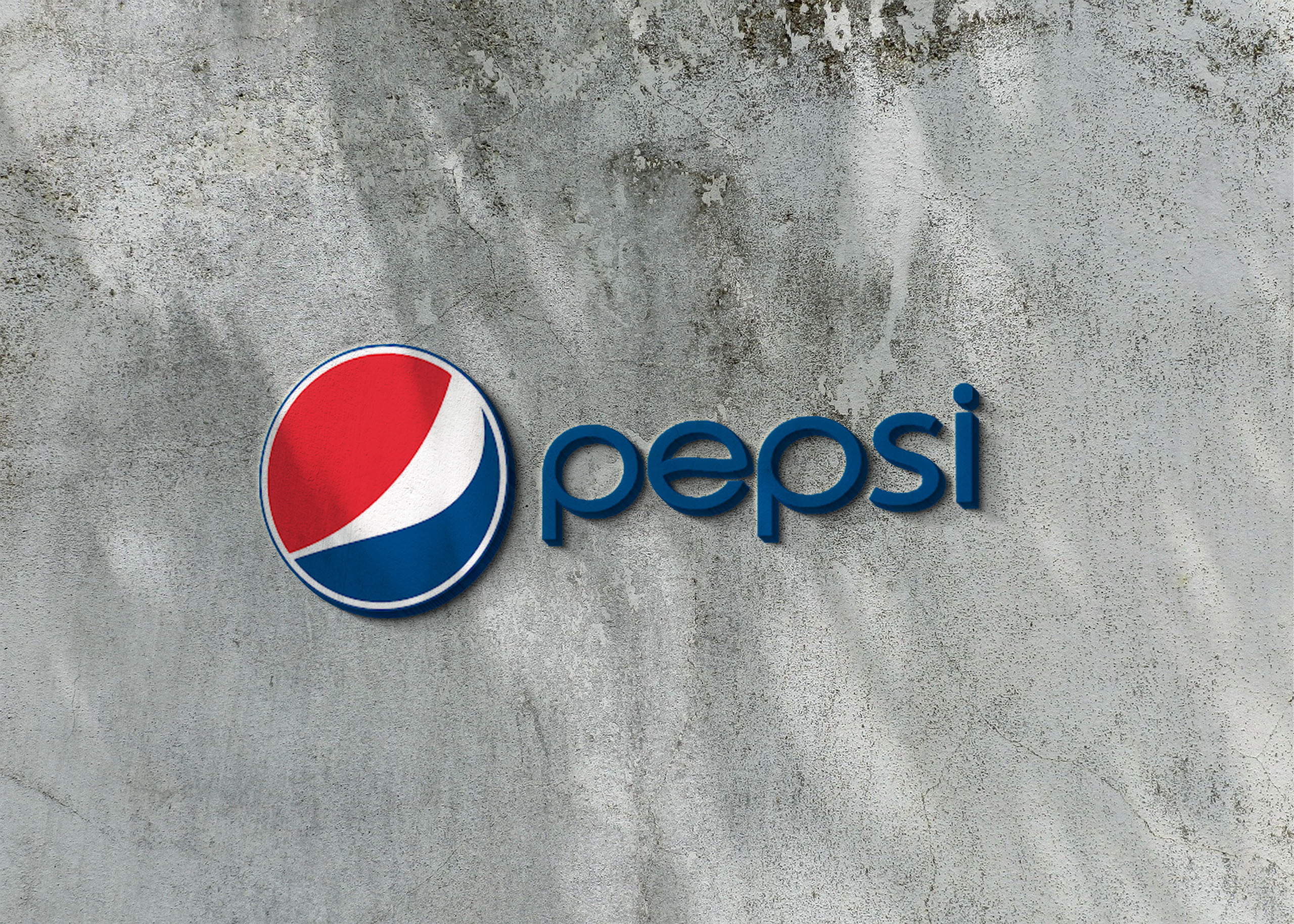 Pepsi logo on 3d wall