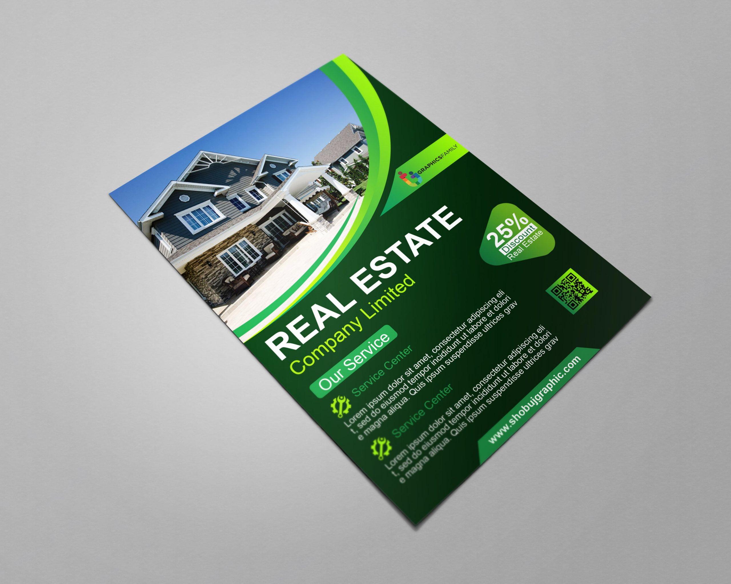 Free Photoshop Real Estate Modern Flyer Template – GraphicsFamily In Real Estate Brochure Templates Psd Free Download