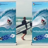 Free Surfing Board Roll Up Banner Template