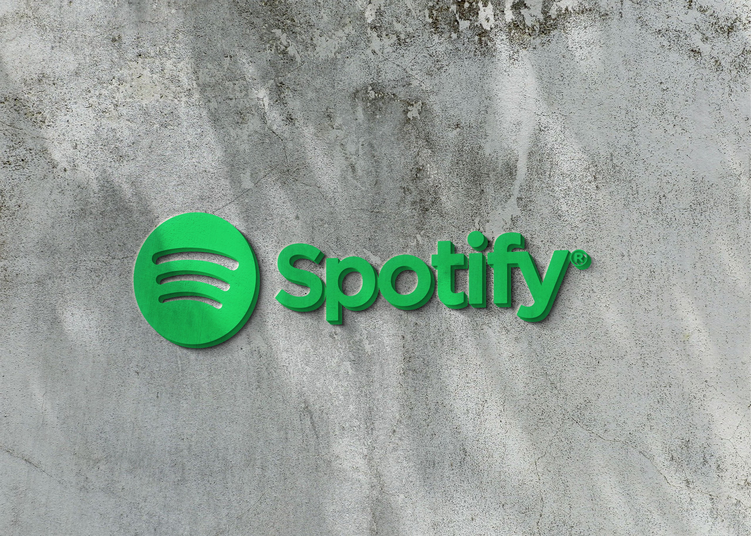 Spotify logo on 3d wall