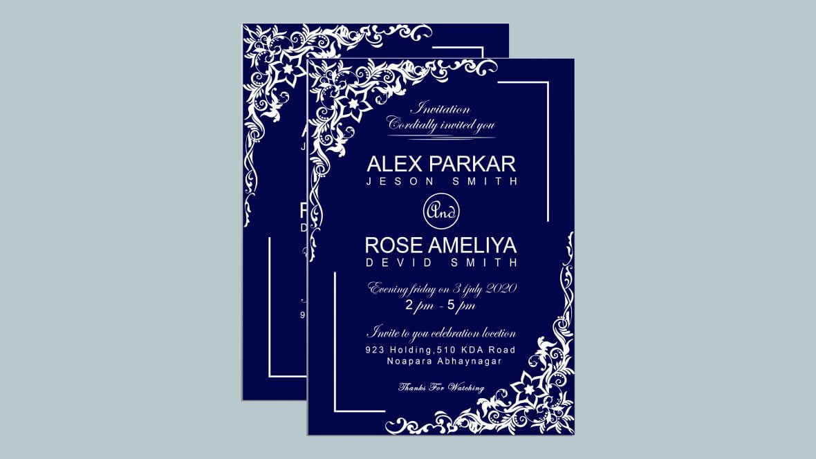 Free Photoshop Wedding Invitation Card Design – GraphicsFamily