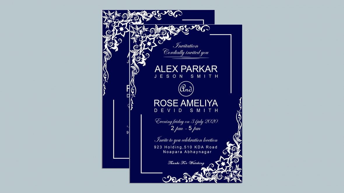 Free Photoshop Wedding Invitation Card Design - GraphicsFamily