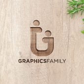 Free Creative 3D Curved Wood Logo Mockup