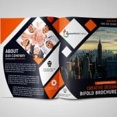 Bi Fold Brochure Design In Abstract Style Free Template