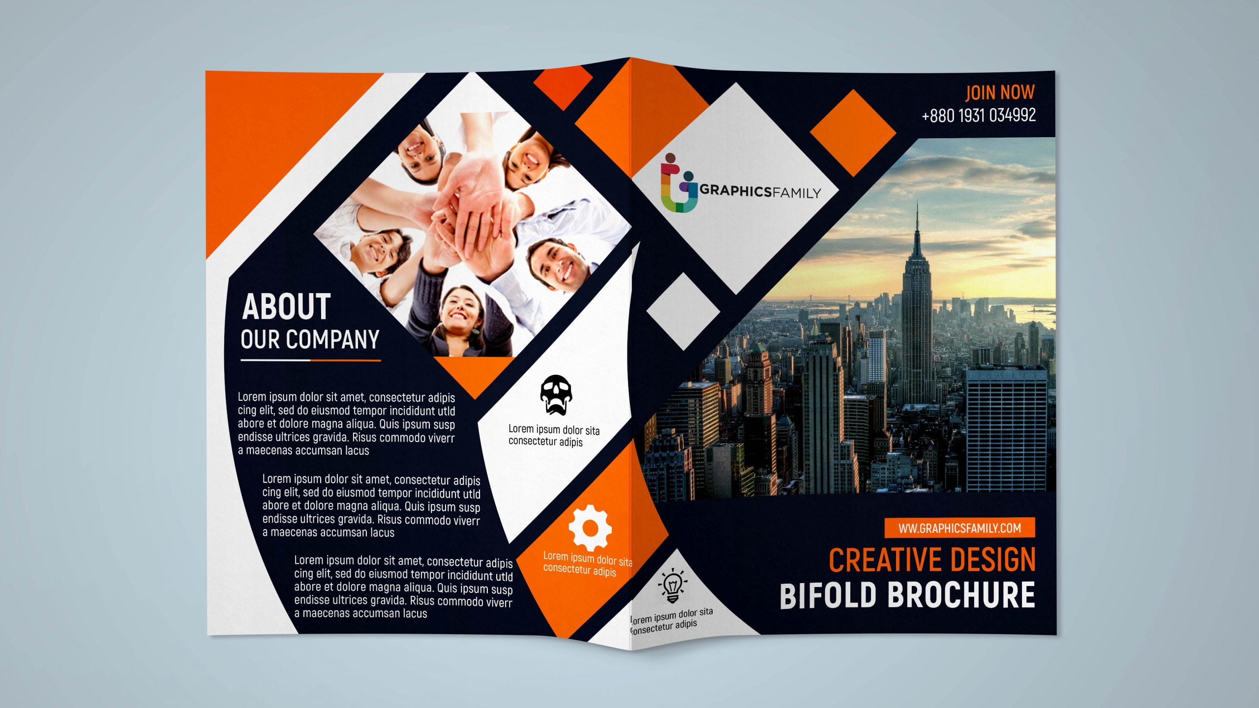 Bi Fold Brochure Design In Abstract Style Free Template