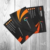 Modern and Black Business Card Design Free Template