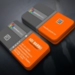 Business Card Design In Gray and Orange Color Free Template