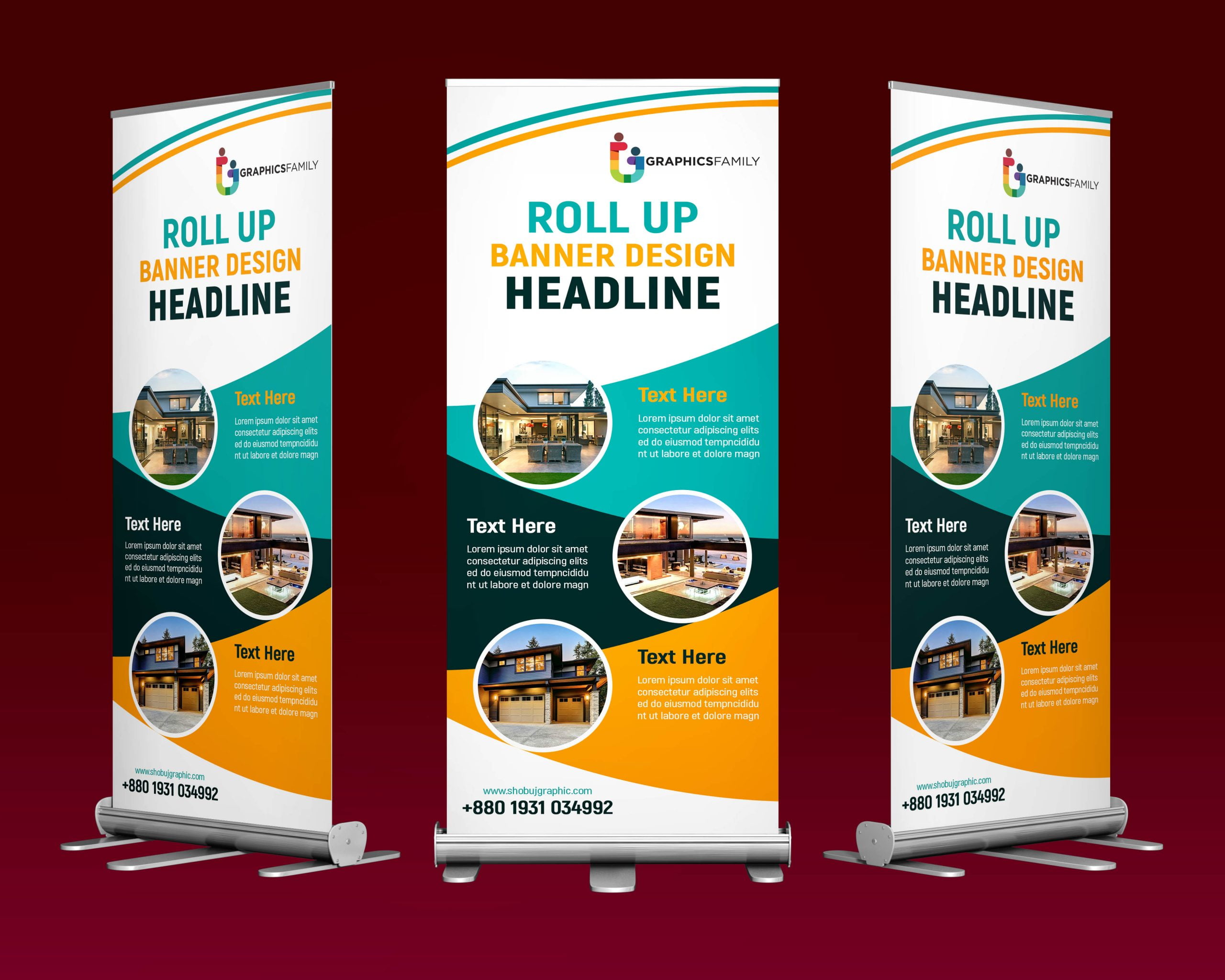 Roll Up Banner Design Template Free Download