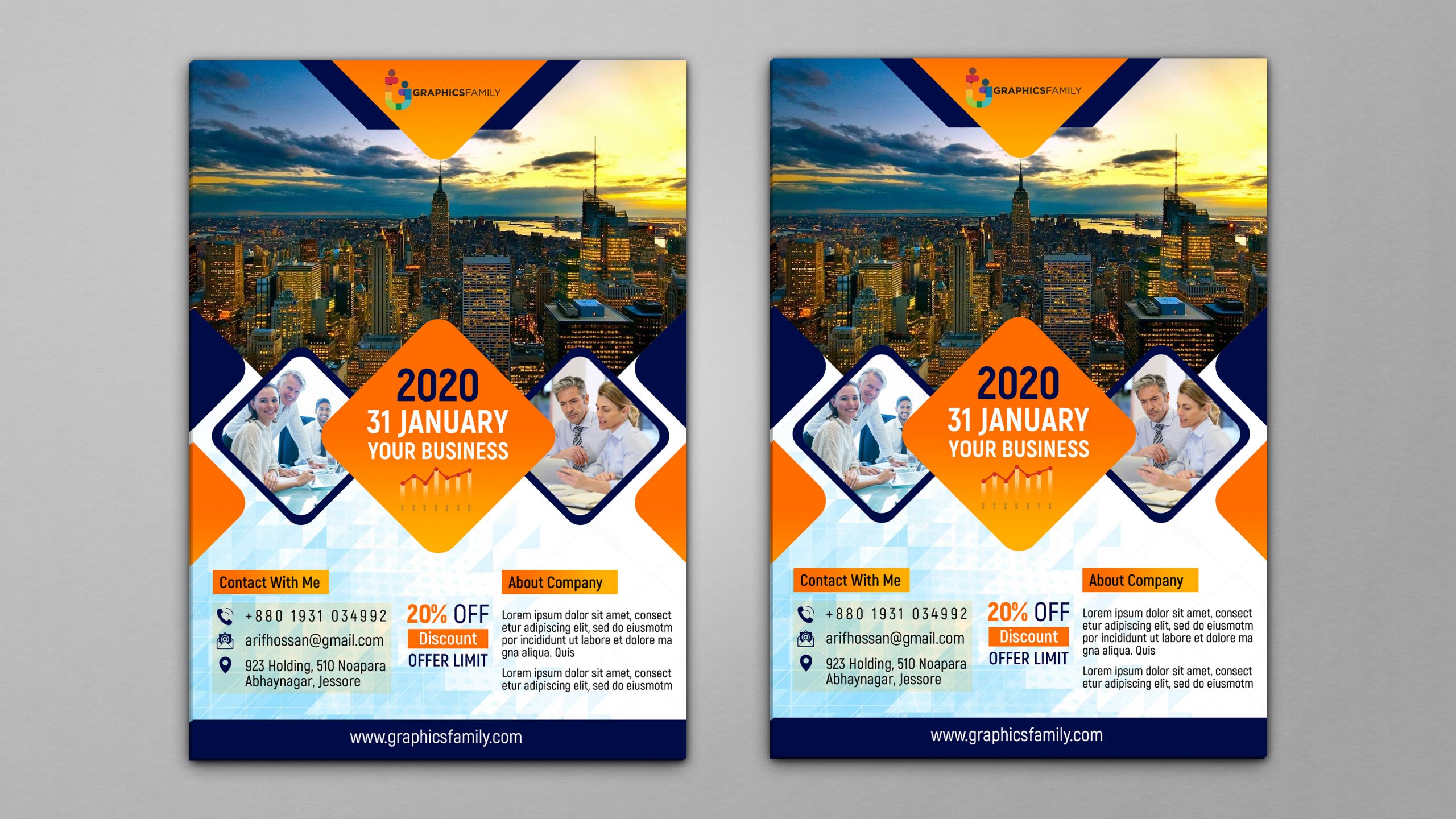 Colorful Flyer design free psd