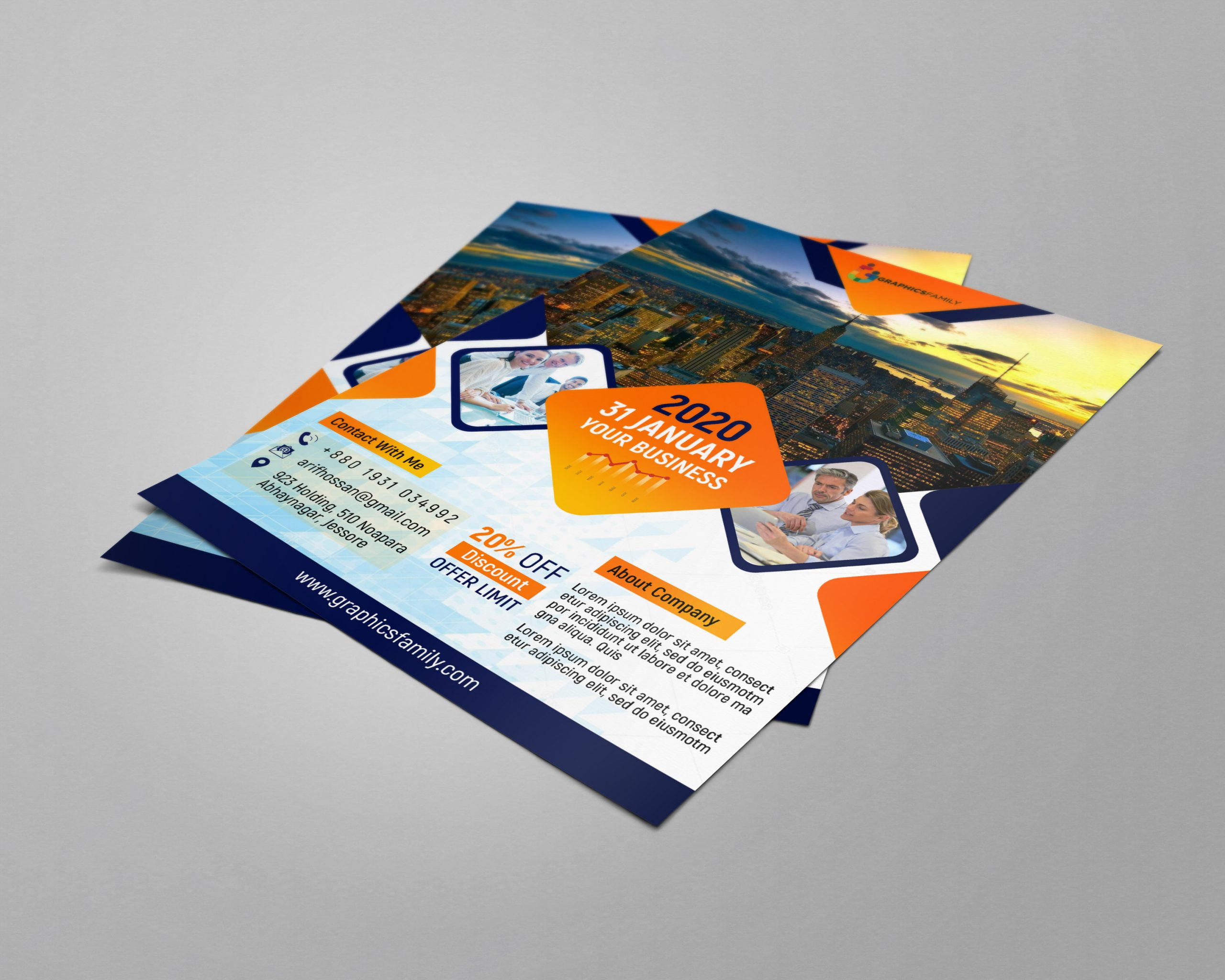 Colorful business flyer free template