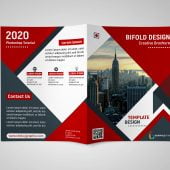 Corporate Bi Fold Brochure Design Free PSD Template