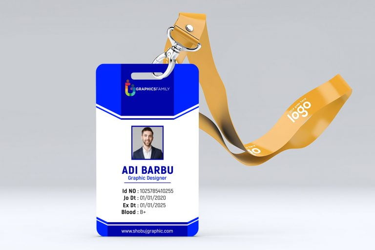 Flat office id card design template Free psd – GraphicsFamily