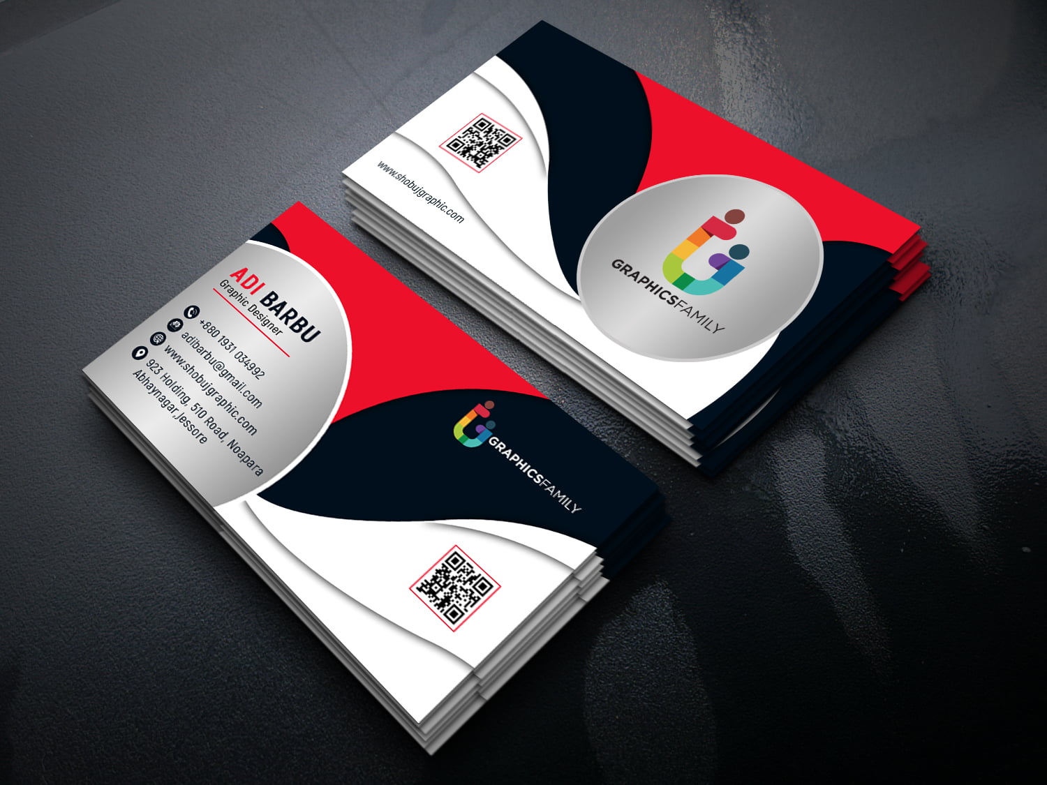 Free PSD Creative Business Card Design – GraphicsFamily