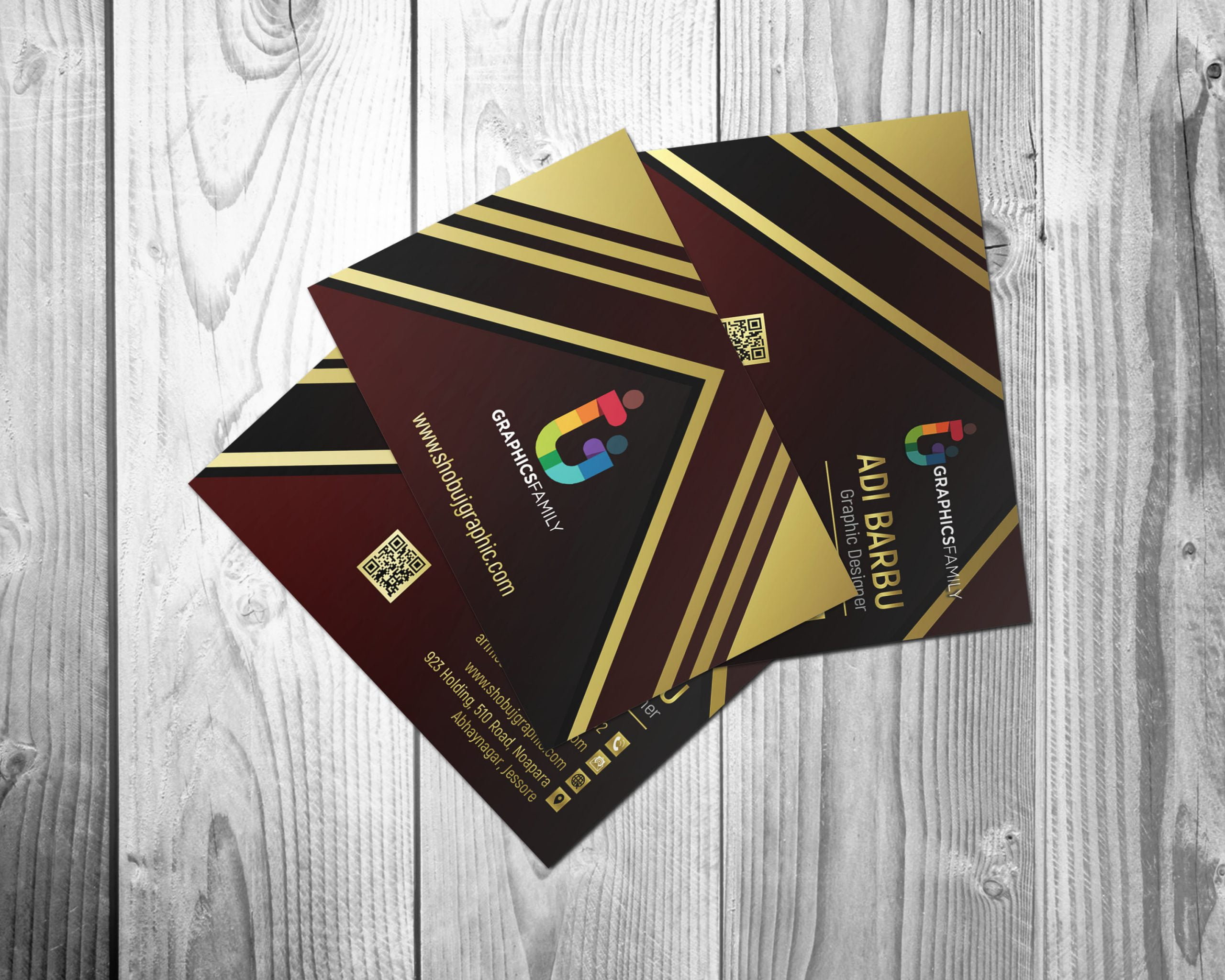 Luxury Golden Business Card Design Free psd