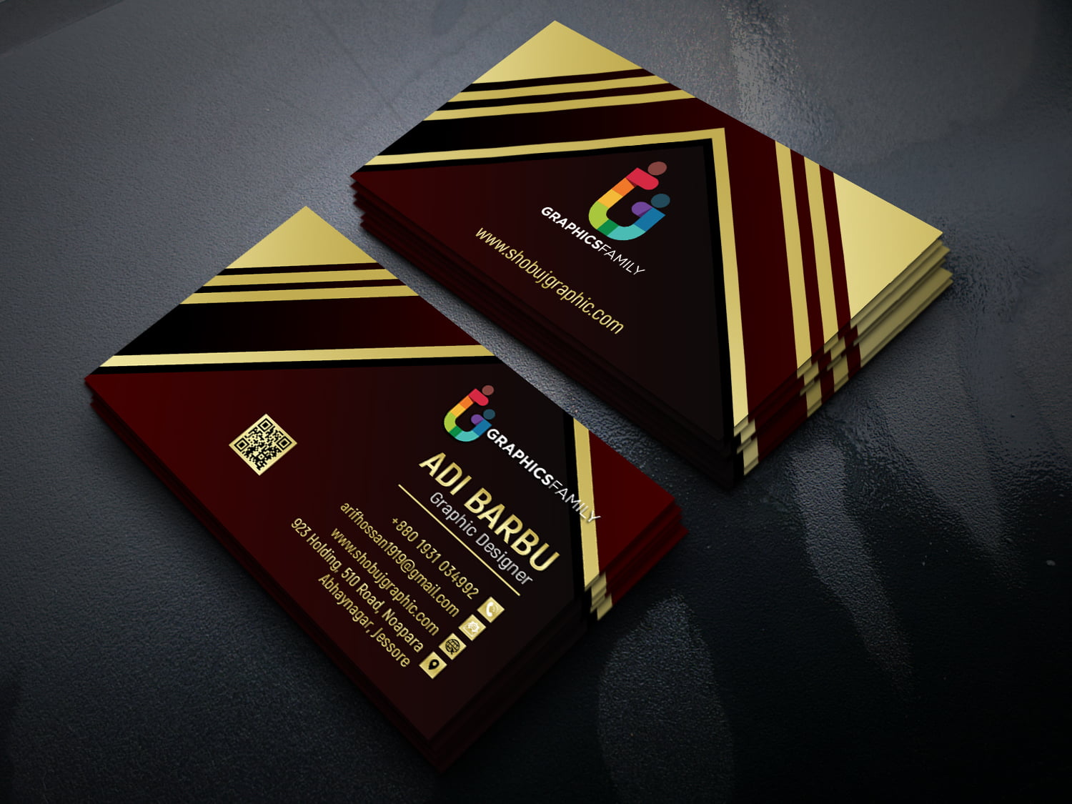 Luxury Golden Business Card Design in Photoshop