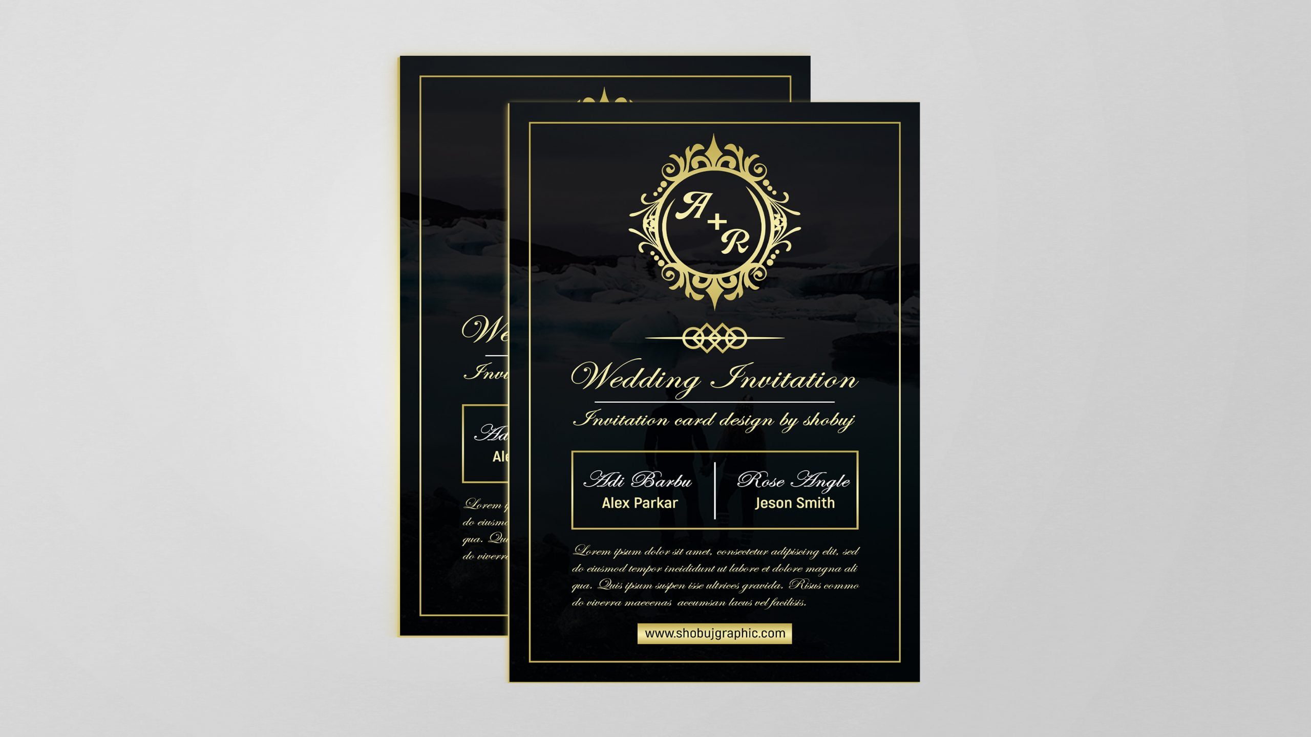 Luxury Wedding invitation card design