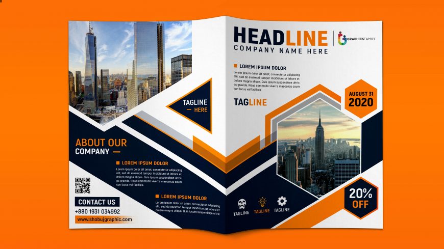 Professional Bi fold Brochure Design Free psd Download – GraphicsFamily