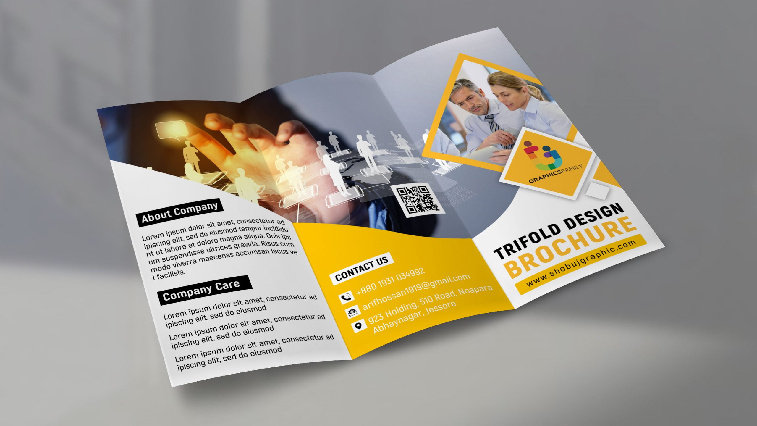 Corporate Trifold Brochure Design Free Template Download GraphicsFamily