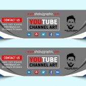 Free YouTube Channel Art Design In Flat Style Template Download