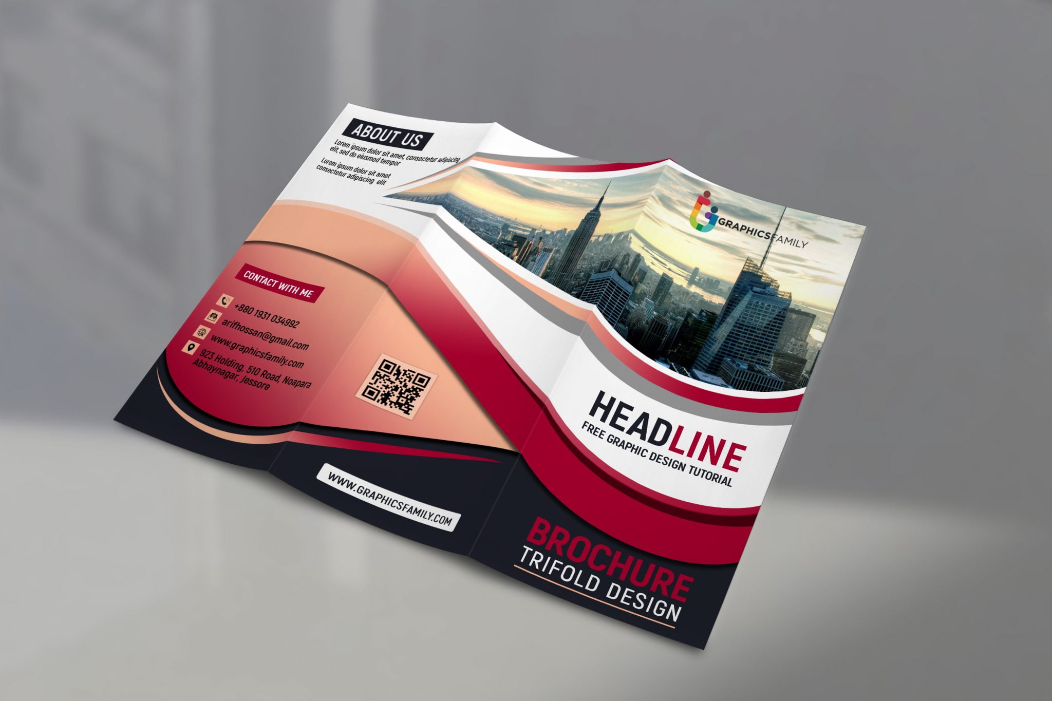 Free Business Promotion Tri Fold Brochure Design Template – GraphicsFamily