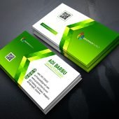 Green Abstract Business Card Free PSD Template