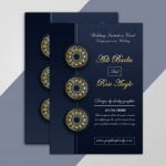 Luxury Dark Wedding Card Free Photoshop Template