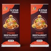 Professional Food Roll Up Banner Design in Photoshop Template