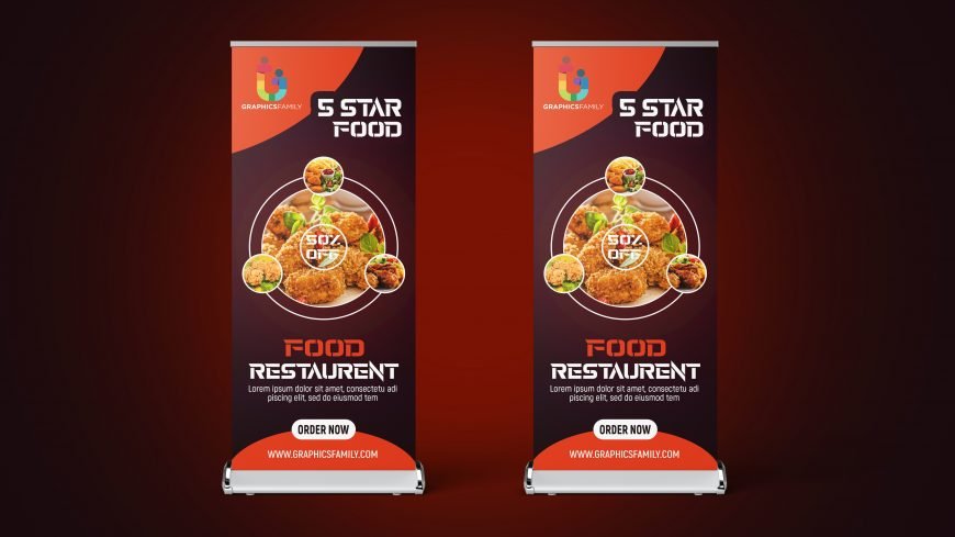 Professional-Food-Roll-Up-Banner-Design-in-Photoshop-scaled