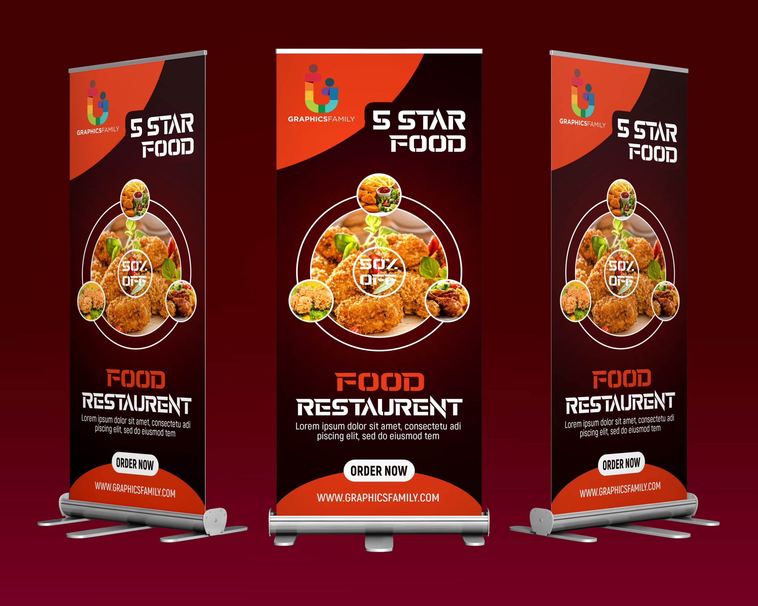 Professional Food Roll Up Banner Design in Photoshop Template ...