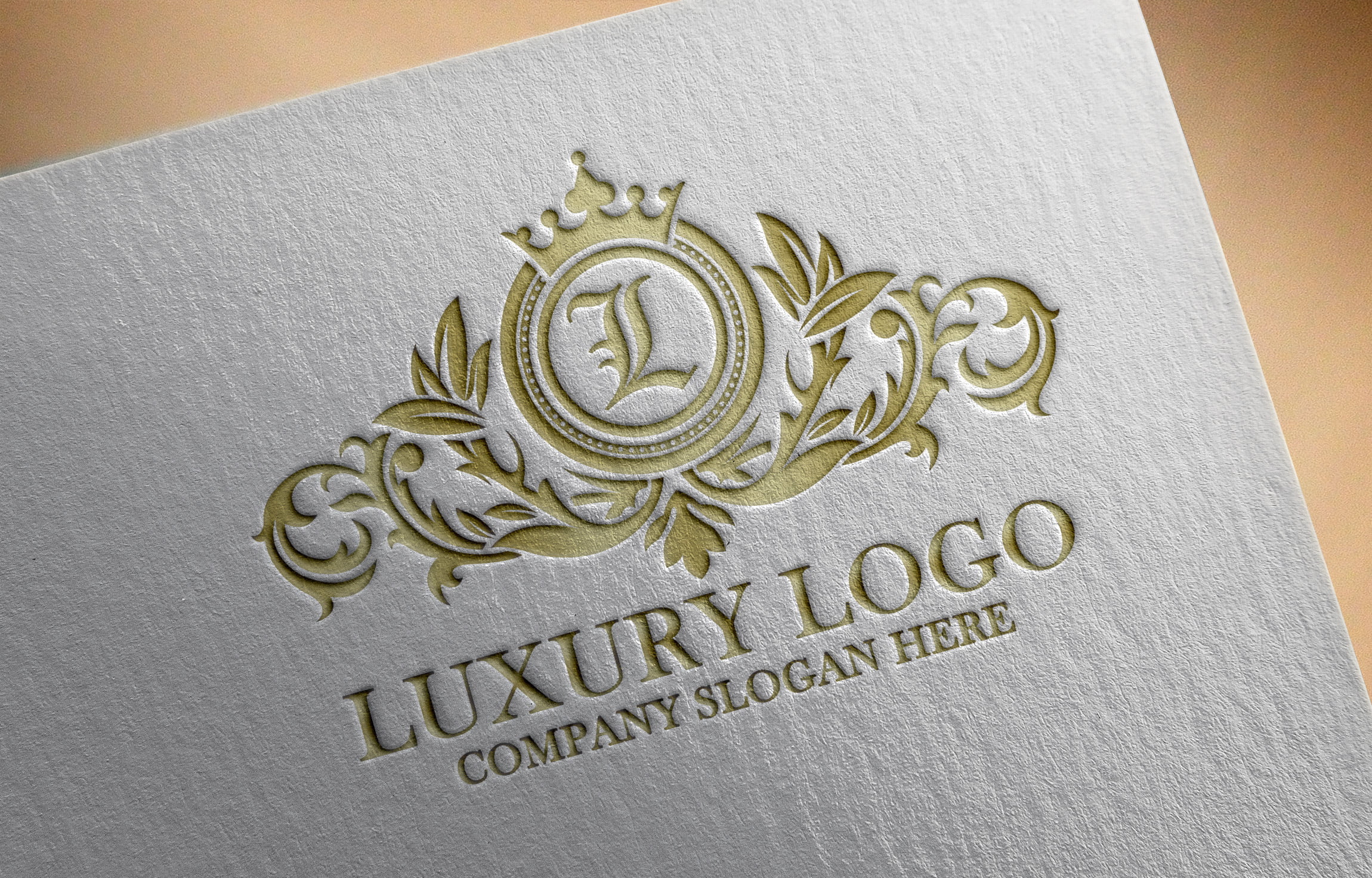 Professional Luxury Logo Design on white paper presentation