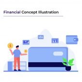 Flat illustration of financial concept