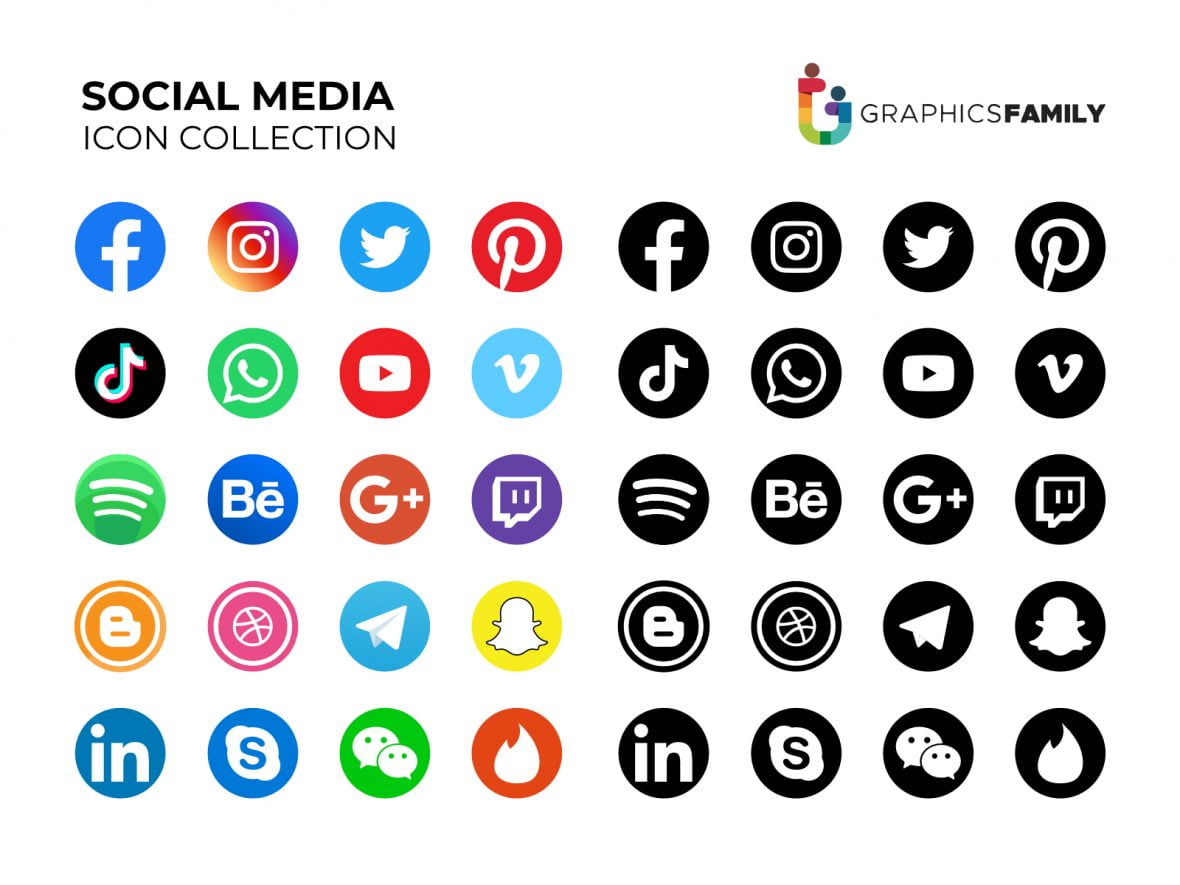 Free Social Media Icon Collection GraphicsFamily