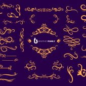 Golden Ornaments Collection Free Vector