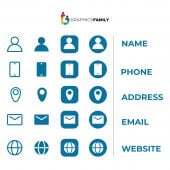 Free Icons Collection for Business Card Free Vector